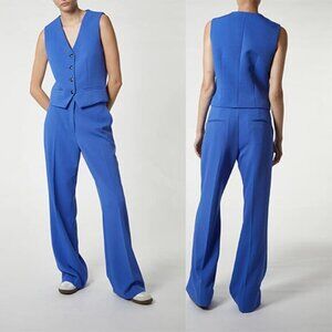 NWT Saintart Maude Waistcoat Button Sleeveless Vest Top French Blue Size: Small